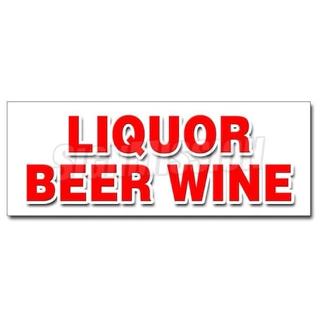 Signmission LIQUOR BEER WINE DECAL sticker cold ice discount shelf brands atm malt, D-24 Liquor Beer Wine D-24 Liquor Beer Wine